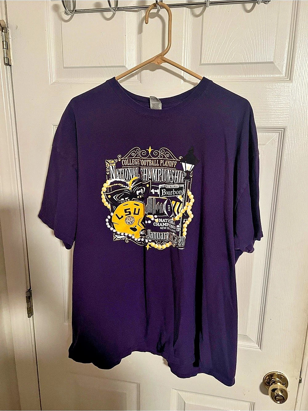 Gildan LSU Tigers 2020 National Championship New Orleans T-Shirt Tee 2XL